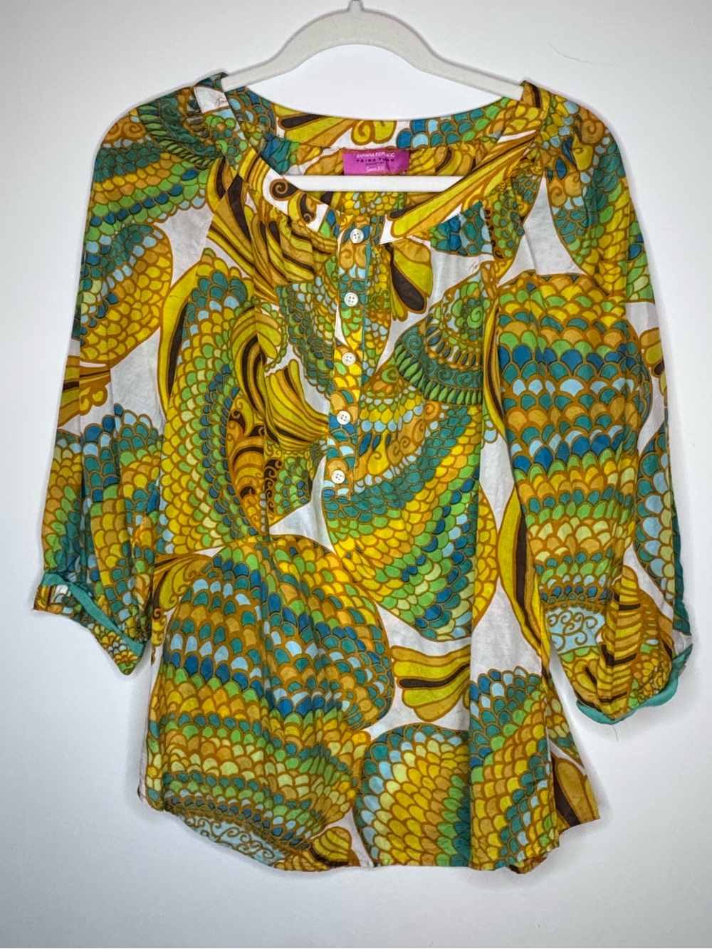 Banana Republic x Trina Turk Silk/Cotton Blouse Top Size 10